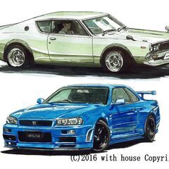 NC-282 スカイラインGT-R R34/ケンメリ 限定版画 直筆サイン有
