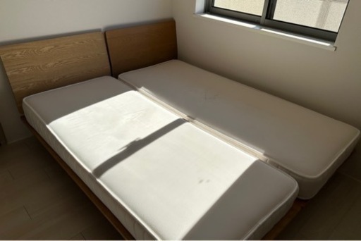 ★バラ売り検討可　無印良品　スモール　2個セット ベッドフレーム 最上位グレードマットレス付