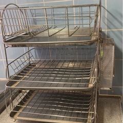 ⭐️差し上げます⭐️ステンレス製3段水切り籠⭐️