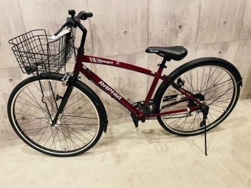 ★未使用車丸石サイクル　カゴ付きクロスバイク 自転車 27インチ 6段変速 LEDオートライト