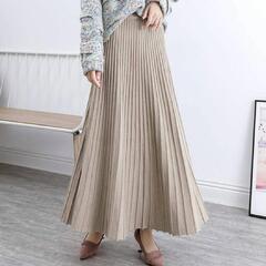 【新品】ニットスカート  プリーツ ロング 