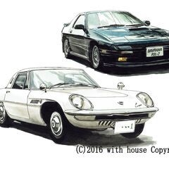 NC-300　マツダ コスモスポーツ/マツダ RX-7 限定版画...