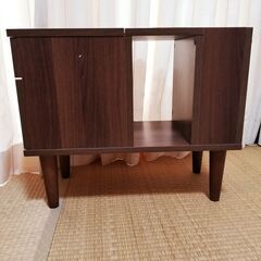 サイドテーブル　北欧　収納　ブラウン　ナイトテーブル サイドチェストベッドサイドテーブル ソファテーブル ベッドサイドチェスト ソファーテーブル コンパクト 収納 ウォールナット調の画像