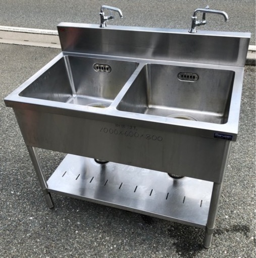 ⭐︎中古品　マルゼン　2槽シンク　1000×600×800mm  厨房用品⭐︎