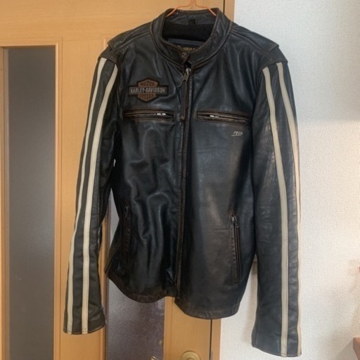希少　ヴィンテージ　ハーレーダビッドソン Harley Davidson メンズ レザー ジャケット　Sleeve Stripe Slim Fit Leather Jacket Mサイズ