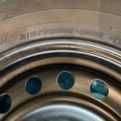 【美品】ダンロップタイヤ215/70 15R 98Hと日産純正ホイール4本セットの画像