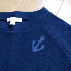 HUMAN WOMAN ウール紺プルオーバー 《美品》の画像
