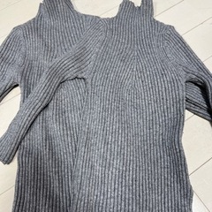 リブニット　タイトロングワンピース　ハイネック