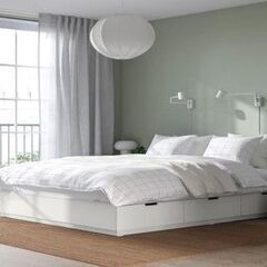 IKEA NORDLI ダブルベッドフレーム（マット付き） 140x200 cm