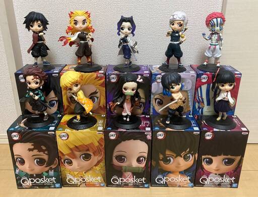鬼滅の刃　Qposket　A ノーマルカラー　フィギュア 10個セット　炭治郎/禰豆子/善逸/伊之助/義勇/しのぶ/カナヲ/煉獄/天元/猗窩座