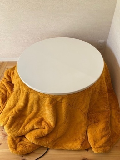 【美品】フラットヒーター丸型こたつ