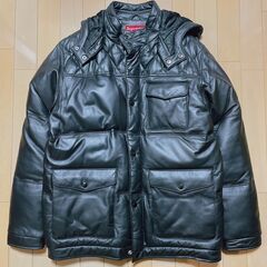 Supreme レザーダウンジャケット