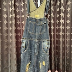 オーバーオール　デニム　ダメージの画像