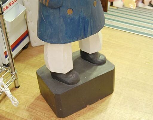 マドロス人形 船員 幅33×奥23×高107cm 木彫り 船乗り 置物 工芸品 札幌市 清田区 平岡