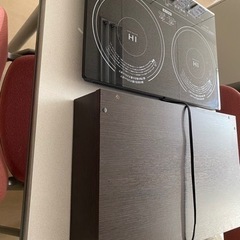 YAMAZEN IHコンロ　2口　調理器専用台付き　値下します　5000→3000円の画像