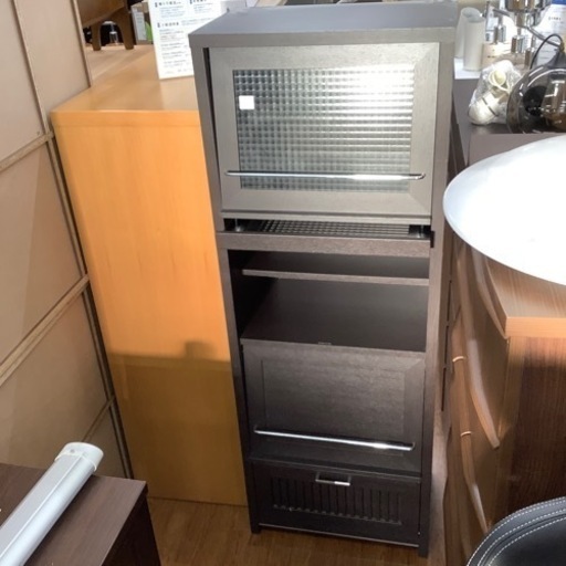 キャピネットフラップ　扉付き　ダークブラウン