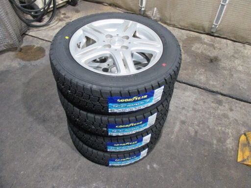 【来店取替】155/65R14 新品スタッドレスタイヤ&アルミ付きセット 軽自動車用 グッドイヤー