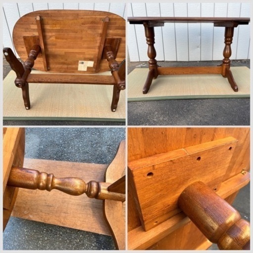 □柏木工 ダイニングテーブル 飛騨家具□天然木 ナラ無垢材 組木造り 横幅