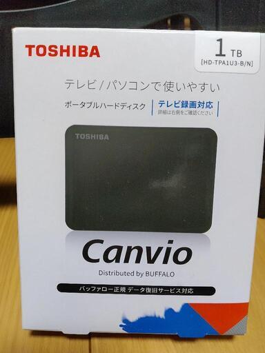 東芝 Canvio外付ＨＤＤ1TB USB3.2ポータブルHDD PC/TV対応  HD-TPA1U3-B/N\n\n