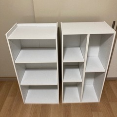 カラーボックス　ホワイト　2個セット