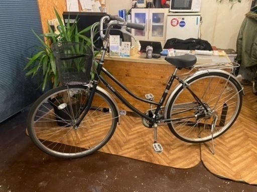 【6段変速】LEDダイナモ　27インチ自転車　黒