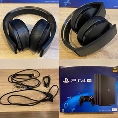 PS4pro SSD1TB換装　プレミアムサラウンドヘッドセット付 PS4pro SSD1TB換装済み ワイヤレスサラウンドヘッドセット
