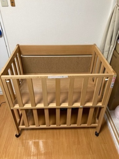 ベビーベッド　美品　石崎家具　ミニサイズ　デスクにも
