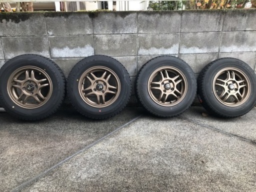 スタッドレスタイヤ、13インチアルミホイールセット　ダンロップ 4本