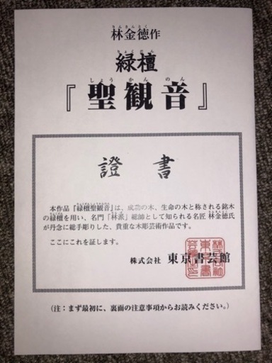 名門『林派』林金徳作　聖観音　超大型　ガラスケース付き