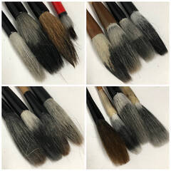 🔷🔶🔷FI14/62　中古 書道具 高級筆 まとめて16本 純羊毛 十四代 時蔵作 玉信堂 跋渉堂 宝研堂 一徹堂 筆匠 榊原 松林堂 文明堂 一休園 鼬毫◆🔷🔶🔷の画像