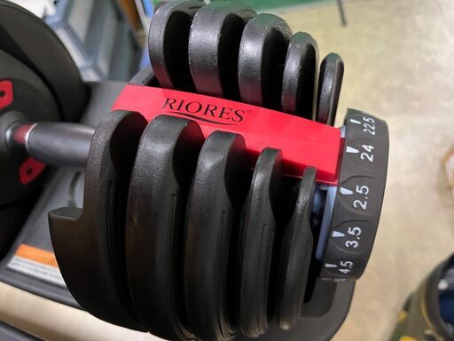 受付終了　　【可変式ダンベル】RIORES 2個セット 24kg ×2 筋トレ エクササイズ 運動 リハビリ 重量調整