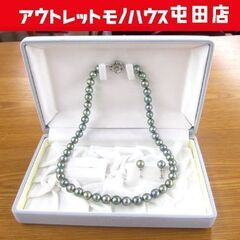 黒真珠 ネックレス &イヤリング セット パール 8ｍｍ バロック シルバー 札幌市北区屯田