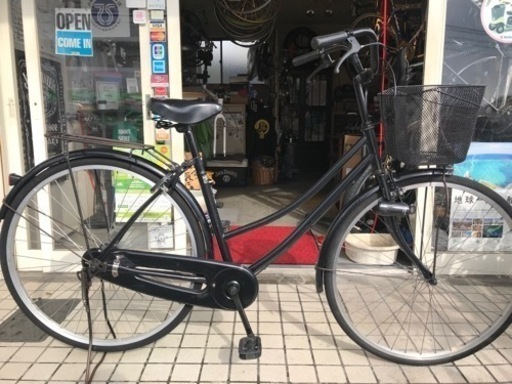 27インチ　黒のママチャリ