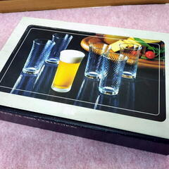 未使用　HOYA保谷　一口ビールグラス　インナーモール　10客セ...