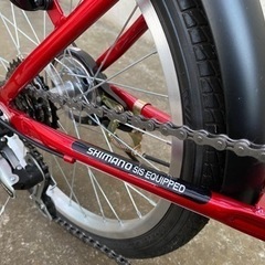 《受け渡し予定者決まりました》《直接お渡し限定》折り畳み自転車 赤 advance アドバンス 20インチ オマケ付きの画像