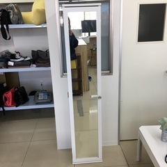 HJ113 【中古】シューズボックス 全身鏡付き 靴箱 収納 