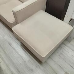★ベルベット調 3人掛けカウチソファ スチール脚 展示品！💳自社配送時🌟代引き可💳※現金、クレジット、スマホ決済対応※   の画像