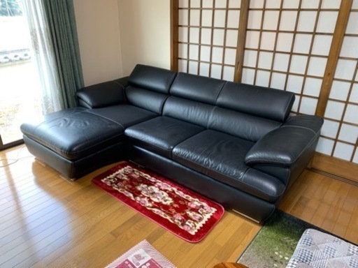 3人掛け　ヘッドレスト付きカウチソファー