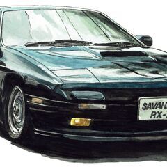NC-302 マツダ サバンナRX-7 限定版画 直筆サイン有 額装済 作家