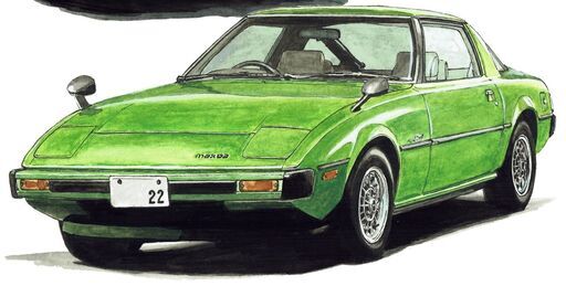 NC-310 マツダ サバンナRX-7 限定版画 直筆サイン有 額装済 作家 平右ヱ門