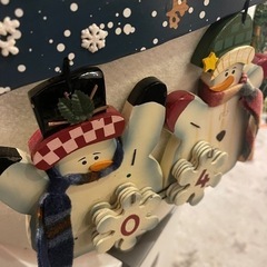 【売約済み】　冬　ウィンター　デコレーション　装飾　クリスマス　雪だるま　店舗　什器　インテリア　ぬいぐるみ　フィギュア　可愛い　winter スノーマン　特大　大きい　でかい　デカい　置物　置き物　検　カレンダー　カウントダウン　の画像