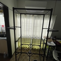 使用期間一週間以内 ニトリ 大型アルミ室内物干し(FC04 ブラック)