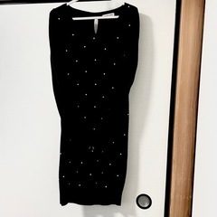 HEALTHY KAREN シンプル無地　ラウンドネック長袖膝下ニットワンピースの画像