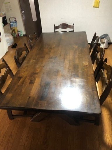 カリモク　RUSTIC ダイニングテーブルと椅子7脚