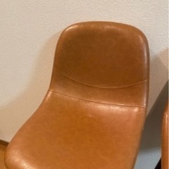 ハイチェア　カウンターチェア　2脚セット　レザータイプの画像