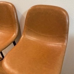 ハイチェア　カウンターチェア　2脚セット　レザータイプの画像