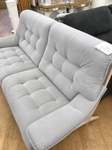 ★値下げしました★ジモティ割あり★ Karimoku ソファ 灰色 H90×W200×D74 クリーニング済み KJ1150
