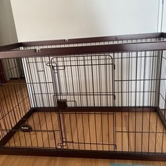 『只今、お話し中』　木製　犬ゲージ