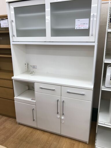 ★ジモティ割あり★ ニトリ 食器棚 しろ H191×W120×D41 クリーニング済み KJ1160