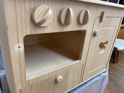 R505木製 キッチン 木のおもちゃ おしゃれおままごと 3歳 4歳 5歳 女の子 Used 欠品有